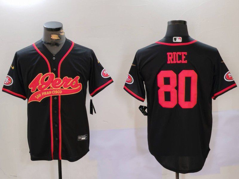 Men San Francisco 49ers #80 Rice Black gold Joint Name 2024 Nike Limited NFL Jersey style 1->san francisco 49ers->NFL Jersey
